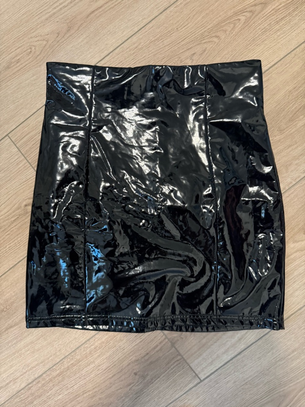 Black Patent Mini Skirt - Women